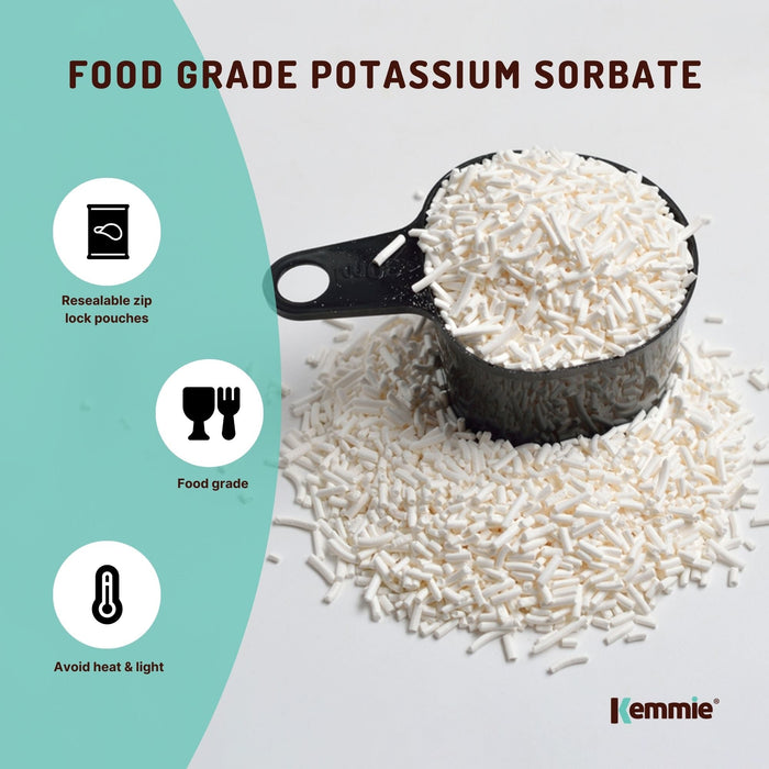 Kemmie 1Kg Potassium Sorbate Food Grade Granules Preservative E202 Cosmetic