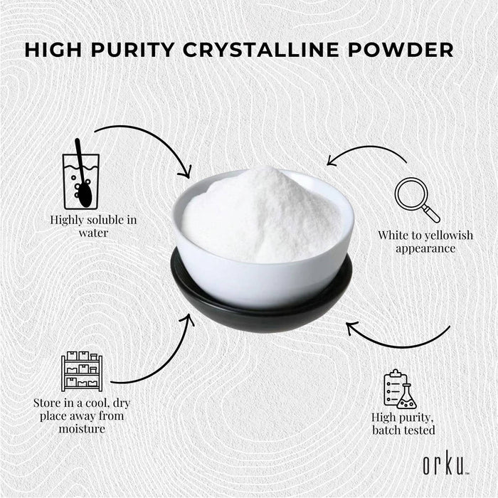 Orku 400g Sodium Ascorbate - High Purity Soluble Crystalline Powder Ingredient