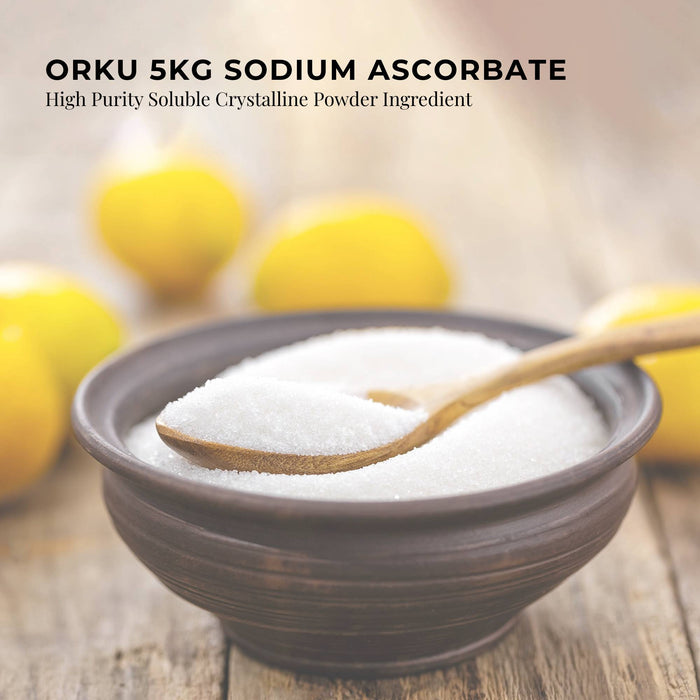Orku 10Kg Sodium Ascorbate - High Purity Soluble Crystalline Powder Ingredient