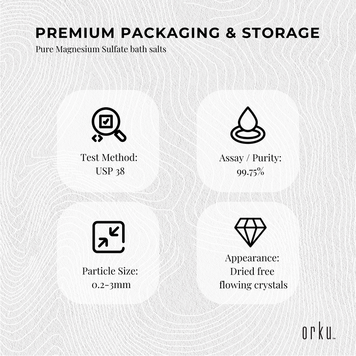 Orku 1.3kg Epsom Salt Tub - Magnesium Sulphate For Bath Skin Body Skin Care