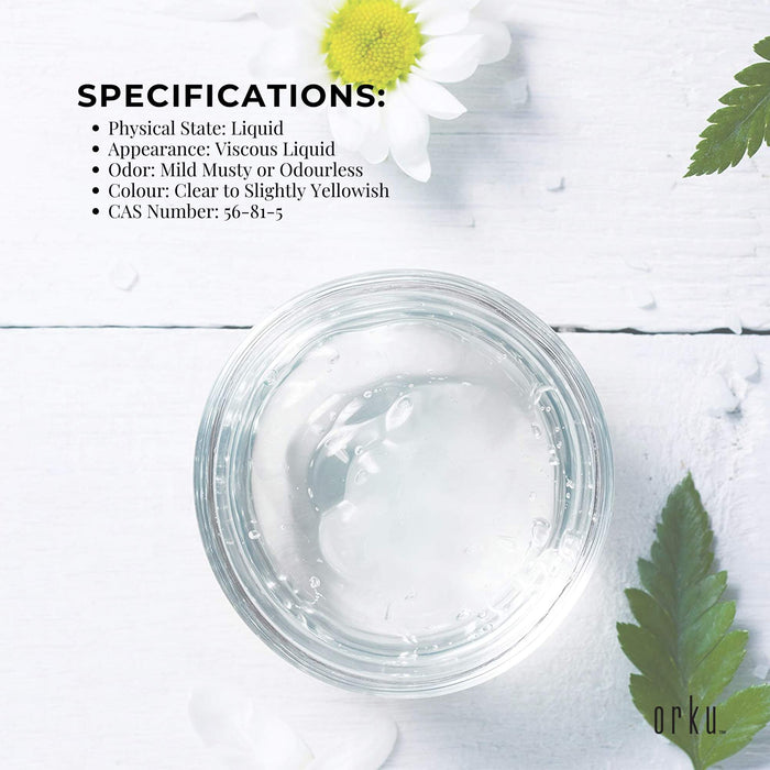 Orku 5L Glycerine 99.9% Pure USP Food + Cosmetic Grade â€?Vegetable Glycerol