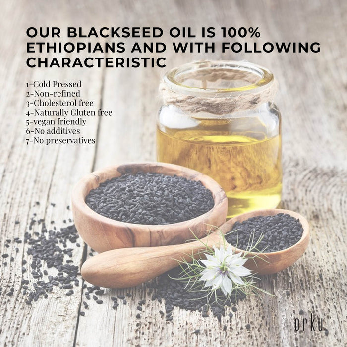 Orku 5L Pure Black Seed Oil Cold Pressed 100% Ethiopian Nigella Sativa Cumin