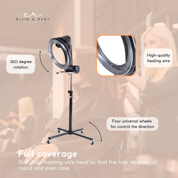 Ellie & Ruby Standing Hair Dryer Accelerator Colour 360 Rotating Halo Rolling