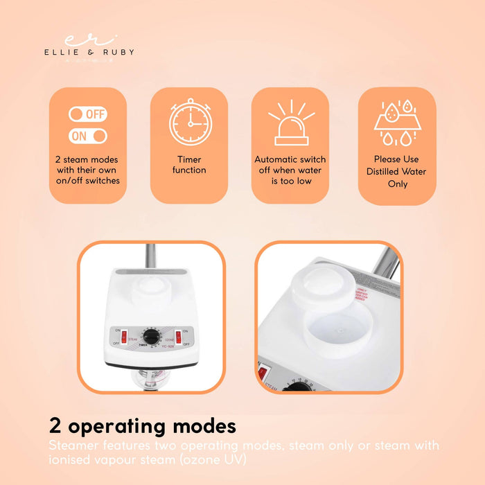 Facial Steamer Professional Ozone Face Sauna Spa Deep Skin Cleansing Hot Steam