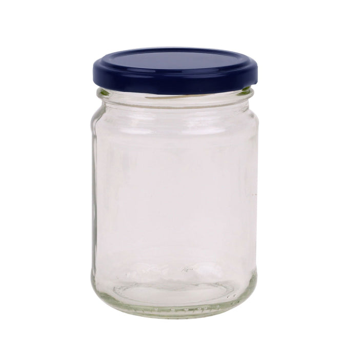 28x 250ml Flint Glass Jars +  Twist Lids - Round Food Storage Small Spices