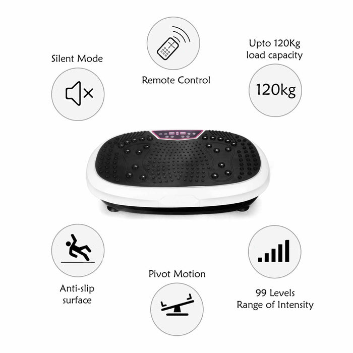 White Mini Vibration Platform - Magnet Therapy Vibrating Machine Exercise Plate