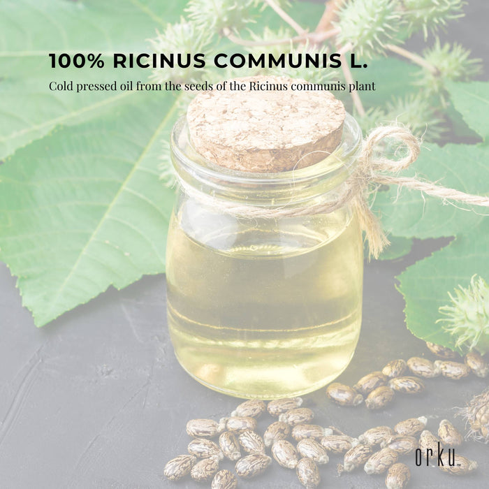 Orku 100ml Organic Castor Oil - Hexane Free Cold Pressed