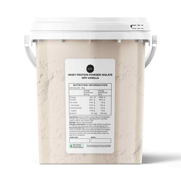 Orku 500g Whey Protein Isolate Powder â€?Vanilla WPI Bucket | Sports Food