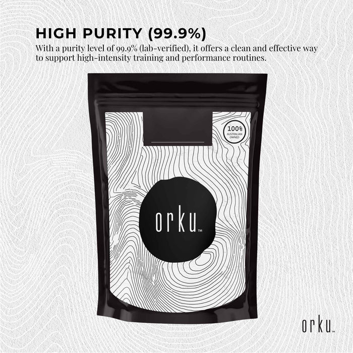 Orku 400g Creatine Monohydrate Powder – 200 Mesh Micronised | 99.9% Purity