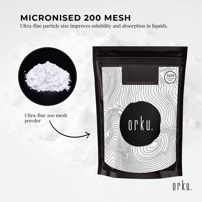 Orku 2Kg Creatine Monohydrate Powder â€?200 Mesh Micronised | 99.9% Purity