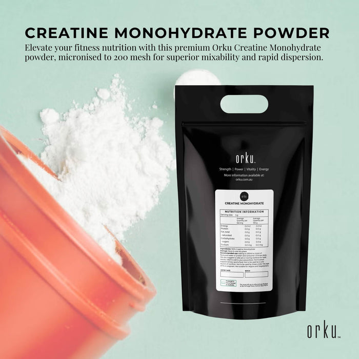 Orku 10Kg Creatine Monohydrate Powder â€?200 Mesh Micronised | 99.9% Purity