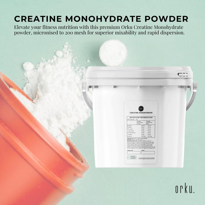 Orku 3Kg Creatine Monohydrate Powder Tub â€?200 Mesh Micronised | 99.9% Purity