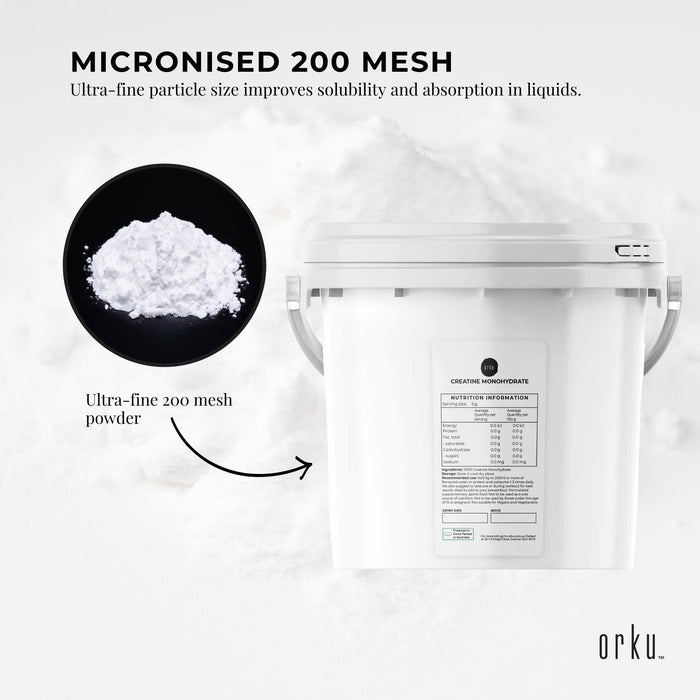 Orku 3Kg Creatine Monohydrate Powder Tub â€?200 Mesh Micronised | 99.9% Purity