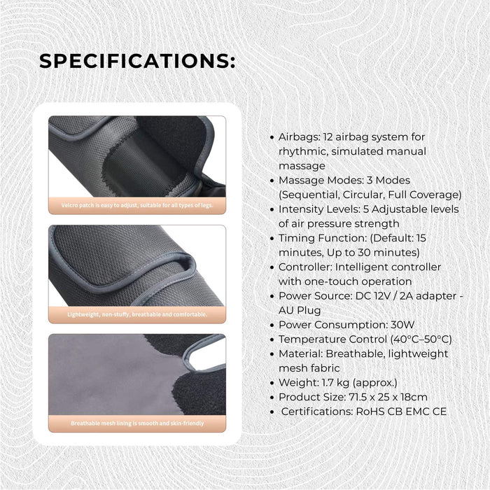 Orku Air Compression Leg Knee Foot Massager with Heat â€?Relaxation and Recovery