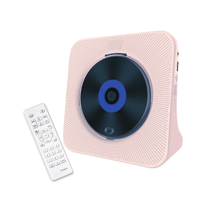 Tooleroo USB Rechargeable Desktop CD Player Speaker â€?Bluetooth Portable Pink
