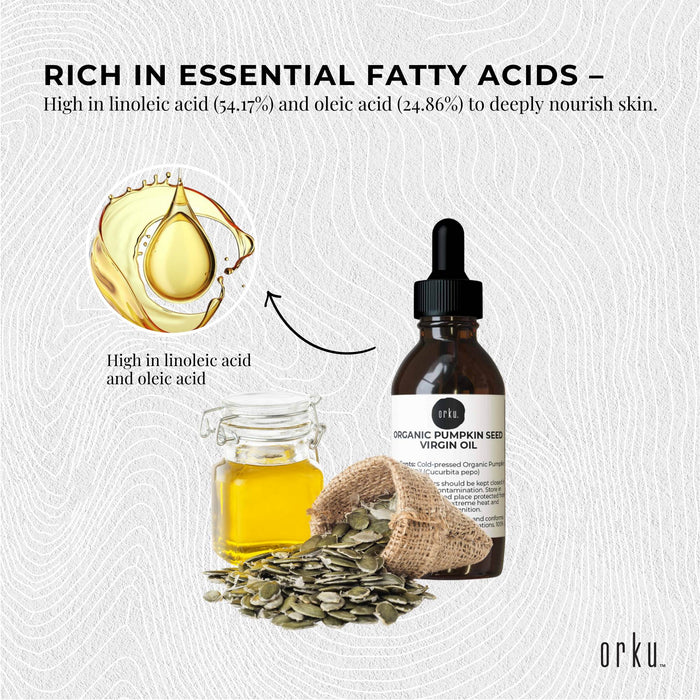 Orku 25ml Organic Pumpkin Seed Oil â€?Virgin Cold Pressed Unrefined Cosmetic Gr.