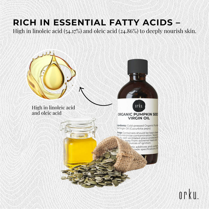 Orku 100ml Organic Pumpkin Seed Oil â€?Virgin Cold Pressed Unrefined Cosmetic Gr.