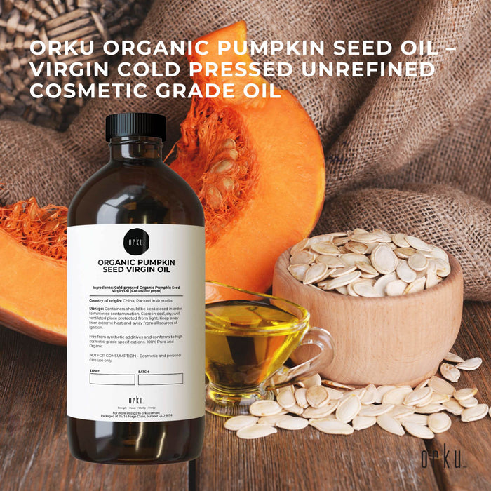 Orku 1L Organic Pumpkin Seed Oil â€?Virgin Cold Pressed Unrefined Cosmetic Gr.