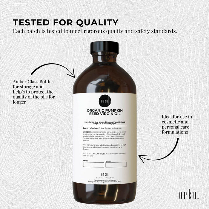 Orku 1L Organic Pumpkin Seed Oil â€?Virgin Cold Pressed Unrefined Cosmetic Gr.