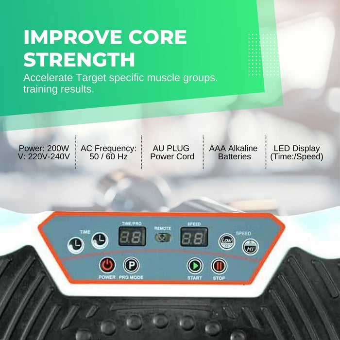 Social Hike White Vibration Machine Platform - Exercise Plate Whole Body Workout