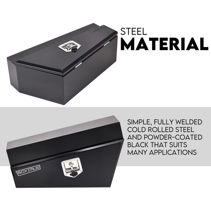 Under Tray Tool Box Underbody Pair Set 750mm Black Steel