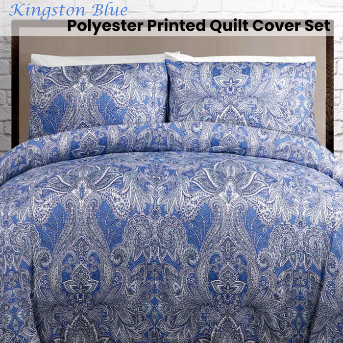 Big Sleep Kingston Blue Quilt Cover Set Double