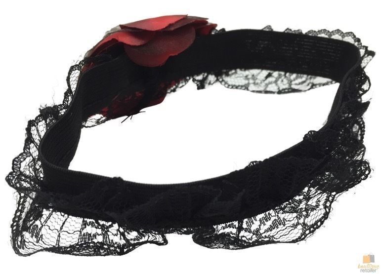 Skull & Rose Leg Garter Skeleton Halloween Costume Party Lace Scary