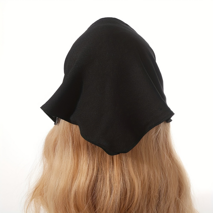 Plain Bandana 100% COTTON Head Wrap Durag Bandanna Summer Biker Scarf Mask - Plain Black