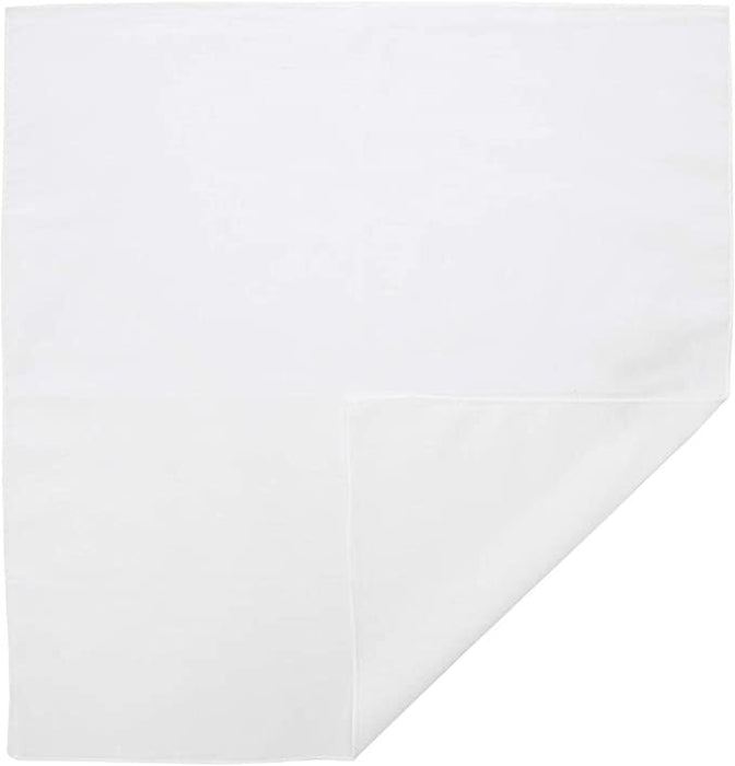 Plain Bandana 100% COTTON Head Wrap Durag Bandanna Summer Biker Scarf Mask - White