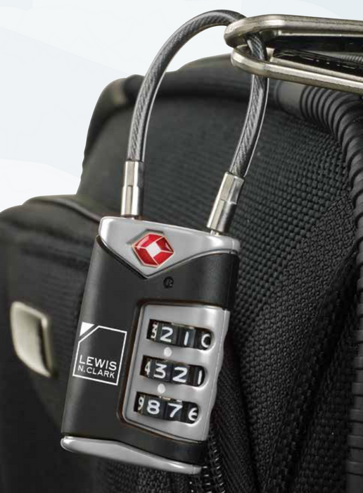 Lewis N. Clark TSA Approved Easy Set Combination Luggage Lock w Steel Cable