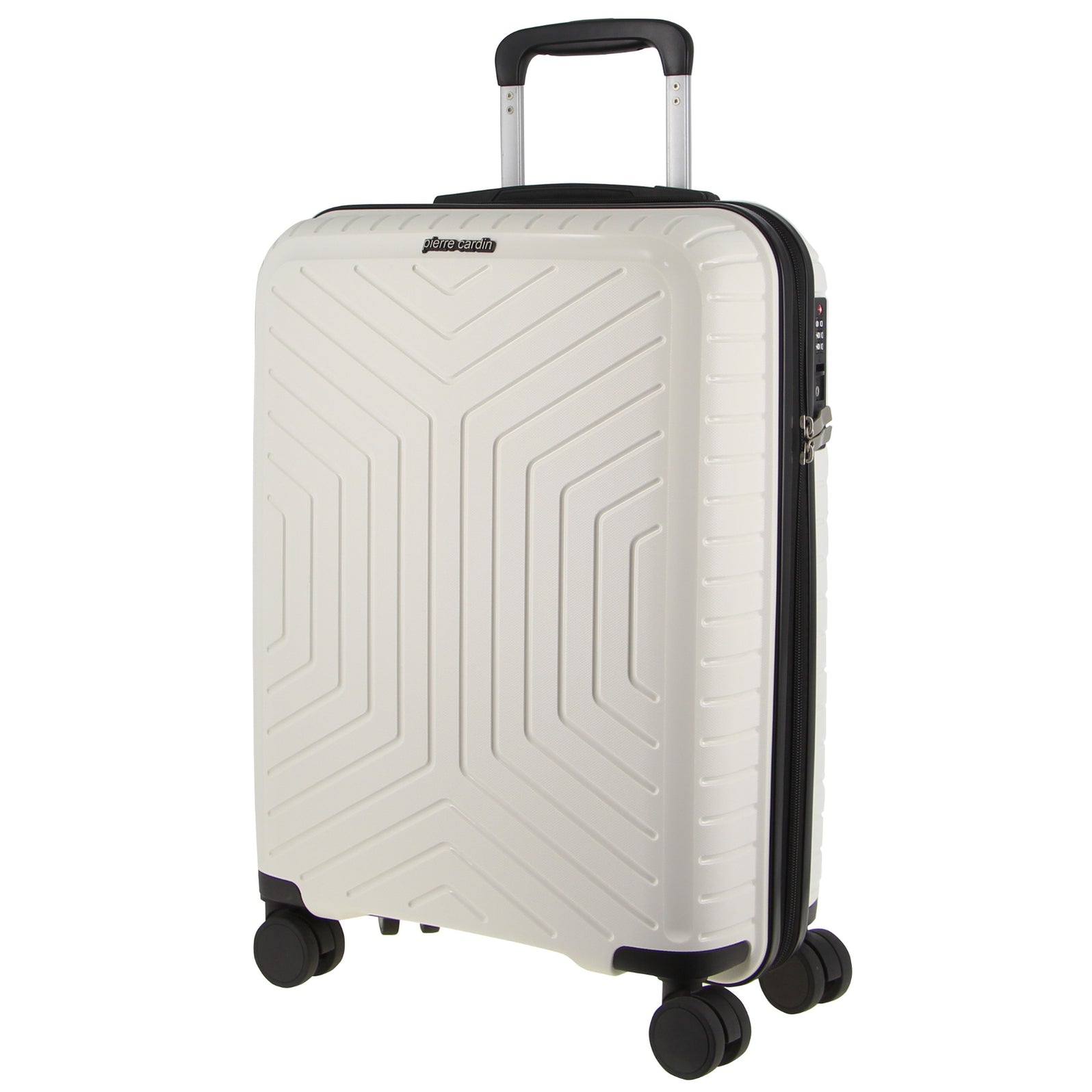 Pierre Cardin 65cm Medium Hard-Shell Suitcase Travel Luggage Bag - Whi ...