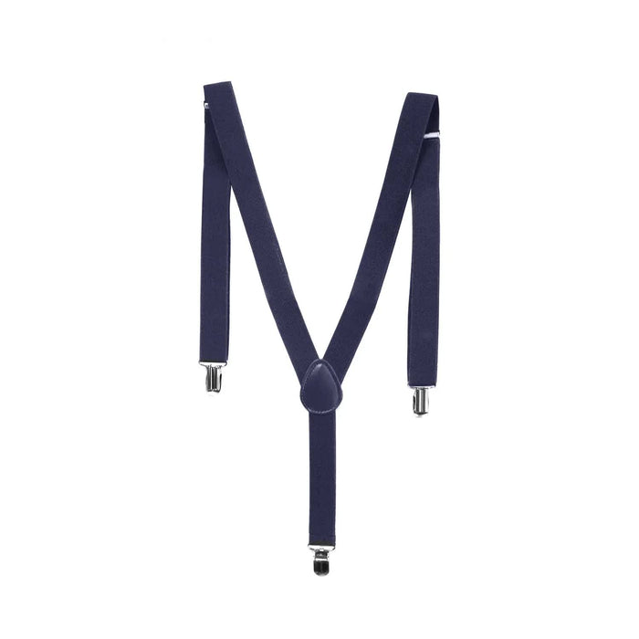 Mens Suspenders Braces Adjustable Strong Clip On Elastic Formal Wedding Slim - Grey