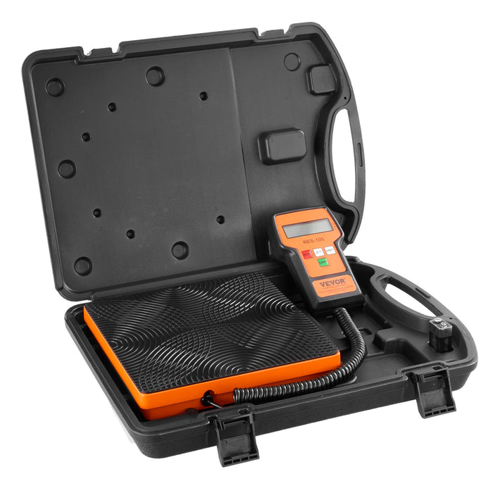 VEVOR Refrigerant Scale 110 LBS HAVC Charging Recovery Freon Scale, with Wired Remote Control, 2g High Precision Electronic Digital Recovery Weight Scale with Case and Dry Battery