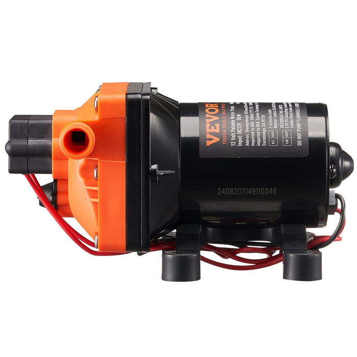 VEVOR Diaphragm Pump 3GPM 11.36 L/min 4-Chamber Water Pump Pressure Switch