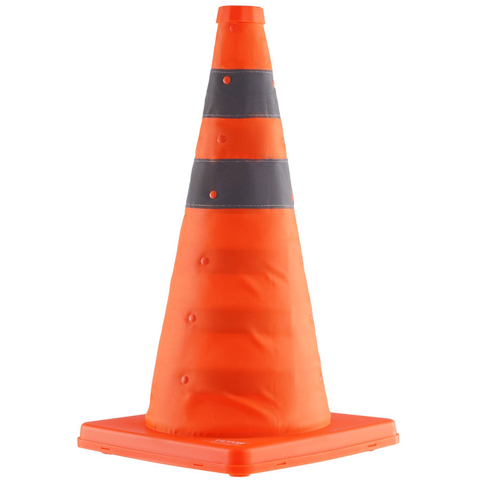 VEVOR Safety Cones, 4 Pack 18 inch Collapsible Traffic Cones, Construction Cones with Reflective Collars, Wide Base and A Storage Bag, for Traffic Control, Driving Training, Parking Lots