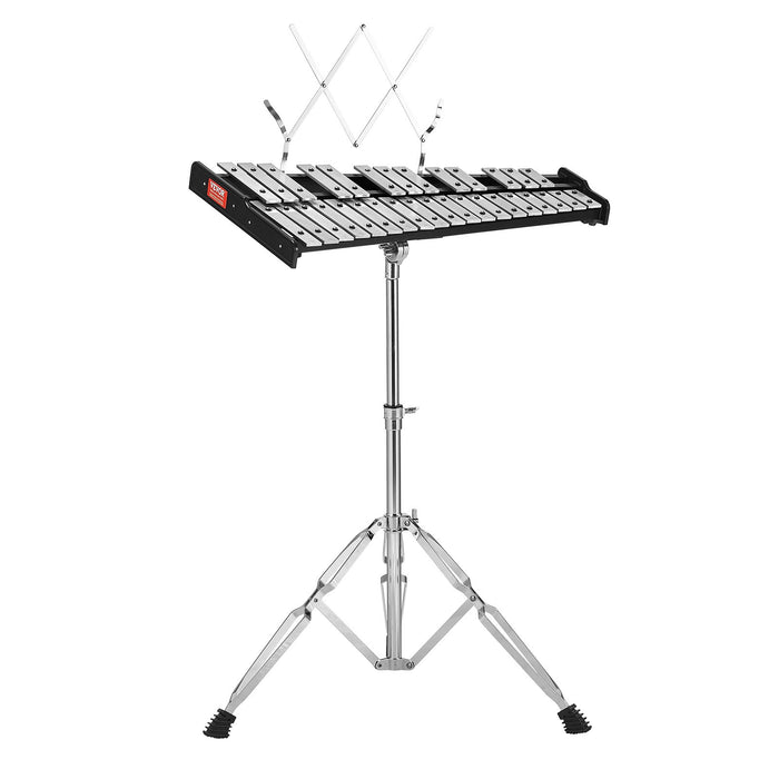 VEVOR 32 Note Glockenspiel Xylophone Bell Kit, Professional Percussion Instrument Set with Mallets, Drum Sticks, Music Stand, Adjustable Stand and Carrying Bag for Students & Adults