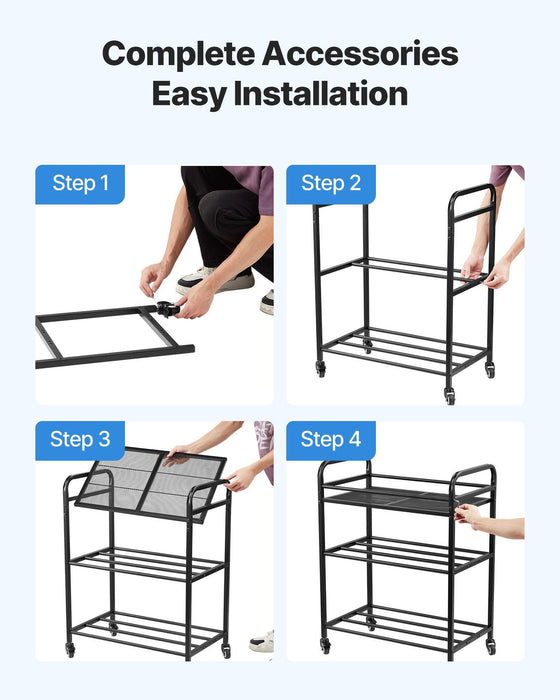 3D Printer Filament Storage Rack, 3 Tier Heavy Duty Storage Shelf, Rolling Filament Spool Holders Racks with Wheels, Filaments Organzied for 3D Printing Station, Office, Workshop (Shelf Only)