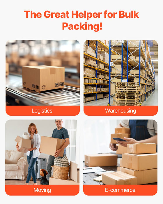 VEVOR Packing Tape 18 Rolls 65 Yards Heavy Duty Clear Packing Tapes 2.7 Mil