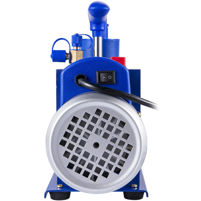 VEVOR Vacuum Pump 4.8CFM 1/3HP Air Vacuum Pump HVAC A/C Air Refrigerant Rotary Vane Vacuum Pump Single Stage 4 Valve AC Manifold Gauge Set (4.8CFM1/3HP)
