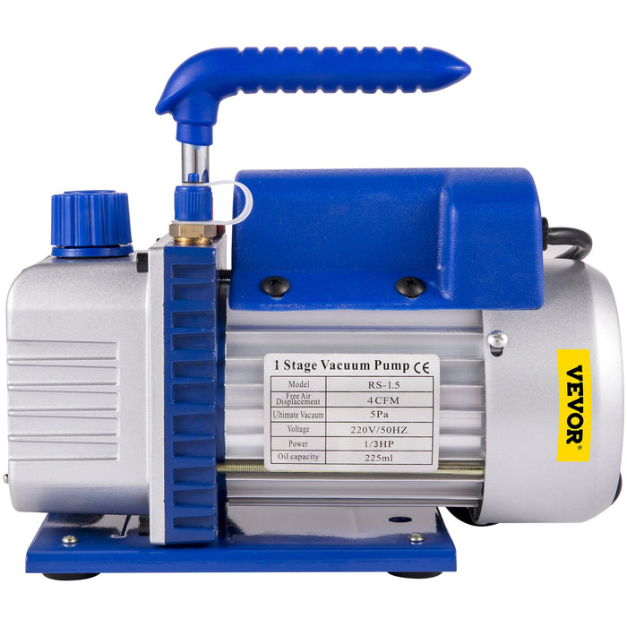 Vevor 4CFM 1/4HP Rotary Vane Vacuum Pump + R134AManifold Gauge Tester Charging +Hose