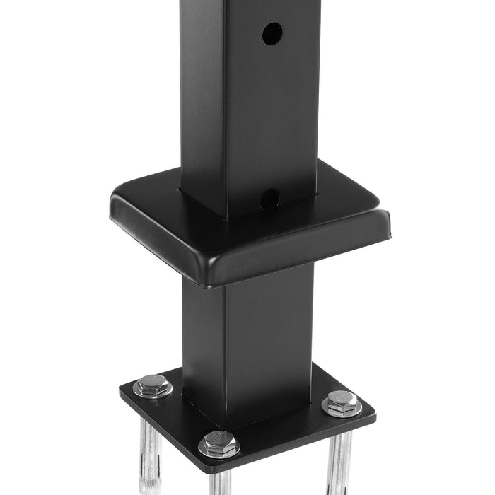 4-Pack Cable Railing Post, 1067x25x50 mm Horizontal-Hole Deck Railing Post with Pre-Drilled Holes, Stainless Steel Cable Rail Post with Horizontal and Curved Bracket, Black, 4JZLGZXHS106REP67001V0