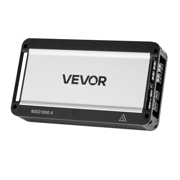 Car Audio Amplifier, 4-Channel Bridgeable Car Amplifier, Multichannel Class D Stereo Amp, Max. 4 x 500W at 4 Ohms / 4 x 1000W at 2 Ohms, High Output, for SUVs, Pickups, and Off-Road Vehicles