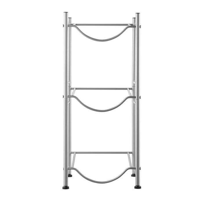VEVOR 3 Tiers Water Jug Holder, 5 Gallon Water Bottle Holder, Single Row Water Bottle Rack for 3 Bottles, Heavy Duty Water Jug Rack for Kitchen, Office, Living Room, Silver