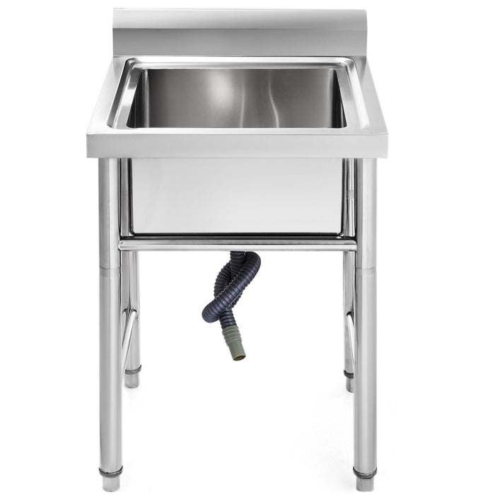 VEVOR Handmade Sink Non-magnetic Stainless Steel Kitchen Sink Hand Made 1 Compartment 44.4 x 41.9 x 25.4 cm Capacity Huge Tub Sink for Farmhouse Cafe Shop Hospital