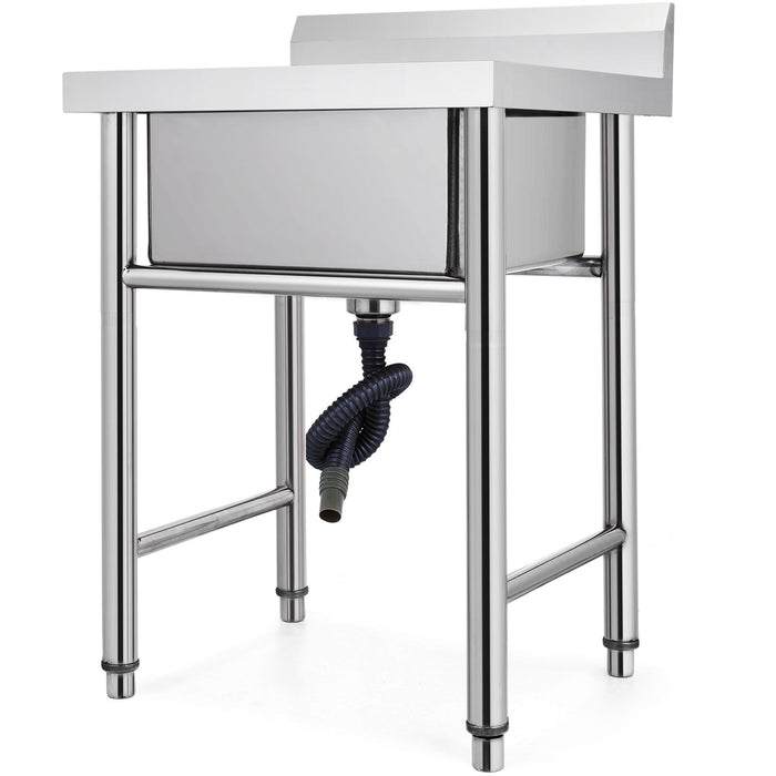 VEVOR Handmade Sink Non-magnetic Stainless Steel Kitchen Sink Hand Made 1 Compartment 44.4 x 41.9 x 25.4 cm Capacity Huge Tub Sink for Farmhouse Cafe Shop Hospital