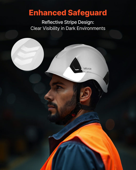 Construction Safety Helmet, ANSI/ISEA Z89.1 Approved ABS Safety Hard Hat with 6-Point Ratchet Suspension, Adjustable Vented Hardhat for Men Women Adults, for Outdoor Indoor Industrial Workwear
