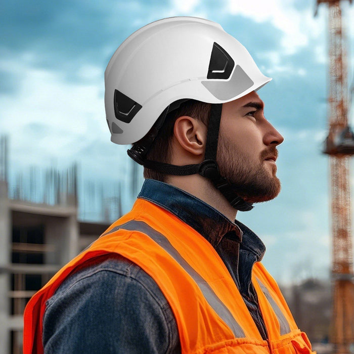 Construction Safety Helmet, ANSI/ISEA Z89.1 Approved ABS Safety Hard Hat with 6-Point Ratchet Suspension, Adjustable Vented Hardhat for Men Women Adults, for Outdoor Indoor Industrial Workwear