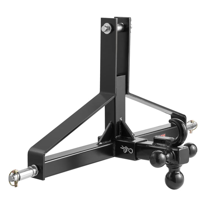 VEVOR 3 Point Trailer Hitch with 2 in Receiver, 3pt Quick Hitch Attachment, Heavy Duty Tractor Tow Drawbar Adapter, Compatible with Kubota, Mahindra, Ford, Yanmar, John Deere, Massey Ferguson