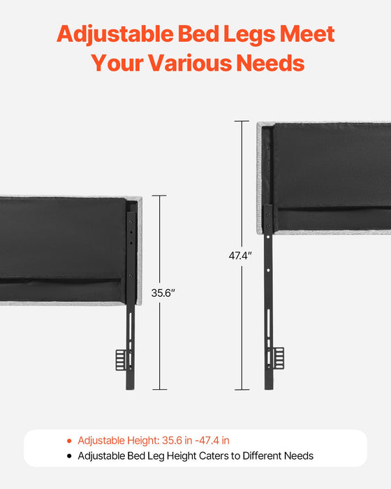 VEVOR Headboard, Full Size Headboard with Adjustable Height, Comfortable Diamond Tufted for Full Size Bed, W 56.3 x Hï¼?5.6-47.4）inches, Ideal for Bedroom, Hotel, Homestay, Dormitory, Light Grey