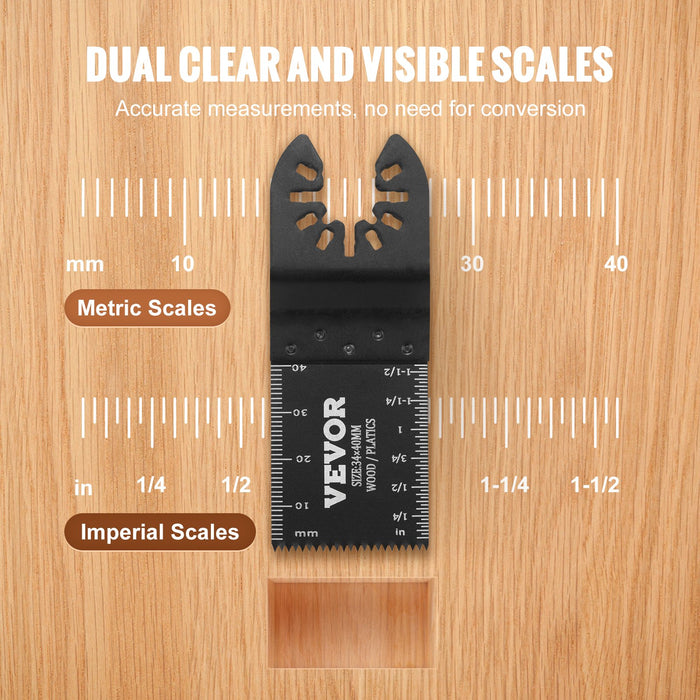 VEVOR 50PCS Oscillating Saw Blades, Universal Quick Release Oscillating Saw Blades, Multitool Tool Blades for Wood Plastic Aluminum, Fit Dewalt Bosch Milwaukee Hitachi Chicago Craftsman